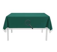 EXKLUSIV HEIMTEXTIL - Mantel de jardín Redondo Ovalado con Flecos, 130 x 180 cm, Color Verde