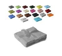 EXKLUSIV HEIMTEXTIL Set de toallas con lazo, juego de 4 toallas de jabón, 30 x 30 cm, color plateado