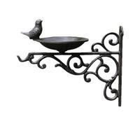 EXKURPOO Baño para p¡jaros Baño for pájaros de Pared, comedero Decorativo, Adornos jardín Hierro Fundido, Bandeja Agua con nueces, Gusanos la harina y Soporte Cesta