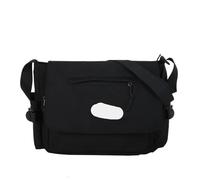 EXKURPOO Bolsa de Mensajero Bolsos Cruzados de Lona for Mujer, de Nailon, for Hombre, Tipo Cartero, for Estudiante, Bandolera Grande, Tipo Libro, Bolsos Grandes(Black)