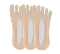 EXKURPOO Calcetines Sedos Lote de 3 pares calcetines invisibles algodón cinco dedos, finos, lisos, suaves, boca baja, transpirables, desodorantes, for mujer(Color 05)