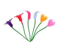 EXKURPOO Marcadores de copas de vino 6 marcadores de silicona con forma de flor for copas de vino, ideales for fiestas, herramientas for reconocer copas de vino (al azar)