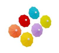 EXKURPOO Marcadores de copas de vino 6 piezas de paraguas for reconocer copas de vino, suministros for fiestas, bares y bodas, marca de identificación de vasos, accesorios de barra, herramienta