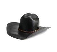 EXKURPOO Sombrero Vaquero Cowboy Hat Breathable Cardboard Summer Sun Straw Cowboy(Color-03)