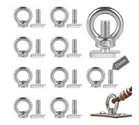 EXLECO 10 Piezas Tuerca de Anillo M8*25mm Tornillo de Ojo de Elevación Acero Inoxidable Hembra Sujetador de Tuerca con Anilla Roscada