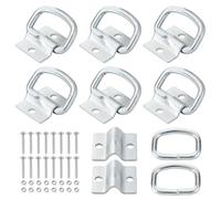 EXLECO 12pcs D Ring Zurrösen aus Hochfesten Verzinkter Stahl Verzurrösen Anhänger Ösen mit Halterung Schrauben Befestigungsösen Befestigungsösen für Ladungssicherung Zurrbügel in LKW Anhänger Boot