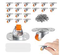 EXLECO 20pcs Mini Ruedas para Muebles Pequeñas Rueda Giratoria de Goma con Tornillos Pueden Girar 360° Mini Ruedas Adhesivas Giratorias 12mm Ruedas Electrodomesticos Pequeños Ruedecitas para Muebles