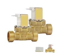 EXLECO 2pcs NC G1/2 pulgadas válvula solenoide 12 V 2 vías de entrada de agua de latón válvula solenoide electrónica normalmente cerrada válvula de electromagnética imán válvula de agua para control