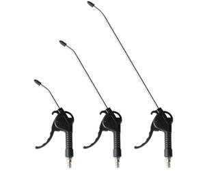 EXLECO 3 X Pistola de Aire Comprimido Caño Largo Pistola Sopladora 95mm 295mm 490mm Plumero de Aire Neumático Pistola Aire Compresor con Conexión 1/4" Pistola de Soplado de Aire max. 8 bar Negro