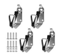 EXLECO 4 X 80mm Soporte de Pala Baca Abrazadera Portaequipajes Coche Techo Universal Soporte para Faro de Coche Kit de Montaje de Soporte para Hacha Ajustable Metálico para Soporte de Pala Plata Plata