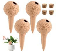 EXLECO 4pcs Conos de Riego Automático de Arcilla 185ml, Sistema Riego Terracota Dispositivo de Irrigación Automático en Vacaciones Dispensador de Agua para Plantas en Maceta Interior y Exterior
