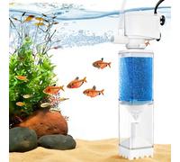 EXLECO 5 en 1 Filtros Internos para Acuarios 20-80L, Ajustable Depuradora Pequeña Acuario 350L/H 4W, Bomba Pecera con Filtro, Silencioso Sistema de Filtración Pecera con Oxygène, Pompage y Wavemaker