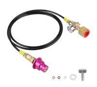 EXLECO Adaptador CO2 de Manguera de Alta Presión de 1,5 m con Manómetro, Adaptador Soda Quick Connect para Conexión a Botellas de CO2 Más Grandes, Compatible con Duo Crystal 3.0 Gaia E-Duo Art Terra
