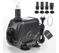 EXLECO Bomba Agua Acuario Bomba Sumergible para Aguas Sucias max. 3500L/H 60W 220V Fuente Exterior Estanque Achique Pequeña para Jardín Filtración, con 1 Manguera 4 Boquillas