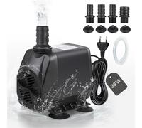 EXLECO Bomba Aguas Acuario Sumergible Sucias max. 2000L/H 38W 220V para Fuente Exterior, Estanque y Achique de Aguas Pequeñas en Jardín con Filtración y 1 Manguera 4 Boquillas