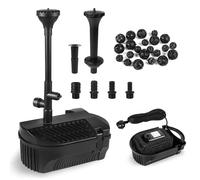 EXLECO Bomba de estanque para exteriores con filtro y juego de fuentes, 2450 l/h, 50 W, bomba de fuente, filtro biológico para estanque, juego completo con bomba, sistema de filtro, estanque, bomba de