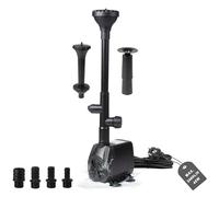 EXLECO Bomba Estanque Exterior Bomba Agua Fuente 2500L/H Bomba de Agua Sumergible Bomaba de Arroyo 45W Bomaba de Filtro Bomaba para Fuente de Jardin con 4 Boquillas 5M Cable 3 Estilos de Fuente