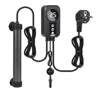 EXLECO Calentador Acuario Tubular de Titanio de 100 W con Controlador de Pantalla LED y Sensor de Temperatura, Calentador de Acuario de Temperatura Ajustable, Adecuado para Peceras de 30-50 L