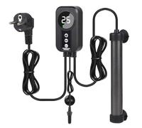 EXLECO Calentador Acuario Tubular de Titanio de 50 W con Controlador de Pantalla LED y Sensor de Temperatura, Calentador de Acuario de Temperatura Ajustable, Adecuado para Peceras de 20-40 L