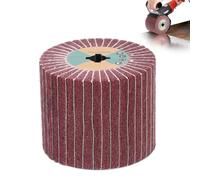 EXLECO Cepillo de Rodillo Abrasivo para Lijadora Electrica 19x120x100mm, Grano 320 de Fibra Sintética con Papel de Lija para Pulidora, Satinado para Pulido de Superficies de Madera y Metal