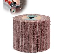 EXLECO Cepillo de Rodillo Abrasivo para Lijadora Electrica 19x120x100mm, Grano 60 de Fibra Sintética con Papel de Lija para Pulidora, Satinado para Pulido de Superficies de Madera y Metal