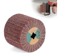 EXLECO Cepillo de Rodillo Abrasivo para Lijadora Electrica 19x120x100mm, Grano 80 de Fibra Sintética con Papel de Lija para Pulidora, Satinado para Pulido de Superficies de Madera y Metal