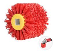 EXLECO Cepillos Abrasivos #120 GranoCepillo de Rueda de Dibujo φ19mm Cepillo de Nailon Cepillo de Rueda de Dibujo de Alambre Cepillo de Pulido Cepillo Lijadora Rojo para Lijadora de Cepillo Madera
