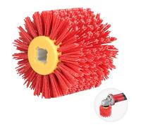 EXLECO Cepillos Abrasivos #80 GranoCepillo de Rueda de Dibujo φ19mm Cepillo de Nailon Cepillo de Rueda de Dibujo de Alambre Cepillo de Pulido Cepillo Lijadora Rojo para Lijadora de Cepillo Madera