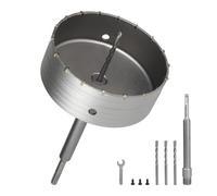 EXLECO Corona Hormigon 160mm Sierra Corona Perforadora Hormigon Broca para muro de Hormigón Taladro Hueco con 220mm Adaptador SDS Plus 3 Taladros Centrados, Brocas Sierra para Cemento Muro Piedra