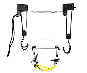 EXLECO elevador de techo para bicicleta 57 kg Soporte de Bicicletta Universal con Gancho y Freno para Bicicletas y Yacht
