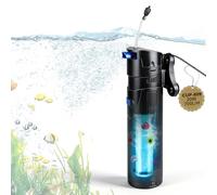 EXLECO Filtro Acuario 4 en 1 para Pecera, Depuradora con Lámpara UV 9W y Purificador 700 L/h 20w, con Bomba, Skimmer, Esponja y Medios, Ideal para Peceras 150-300L, Tortuguera para Tortugas de Agua
