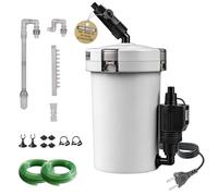 EXLECO Filtro Externo Acuario 400L/H 6W Filtro Pecera Flujo Ajustable con Material Filtrante y Manguera Acuarios Tubo, Bomba de Filtrar Aquário para Pecera de Menos de 300L HW-603B