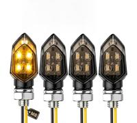 Exleco - Intermitente para motocicleta, LED, 4 unidades, 12 V, 5 LED, bombillas intermitentes, intermitentes, luces LED para motocicleta, indicadores