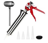 EXLECO Pistola de Calafateo de Cemento de Acero Inoxidable Jeringa de Hormigón Profesional Pistola Applicateur de Lechada Bomba para Mortero Herramienta Aplicadora para Cemento con Accesorios