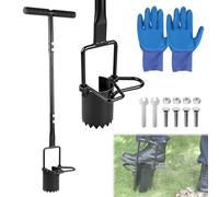 EXLECO Plantador de Bulbos con Mango de 94 cm, Herramientas Jardineria Manual con Soporte para Pisar y Borde Dentado, Herramienta para Plantar Bulbos de Flores, para Plantas, Hortalizas, Cebollas