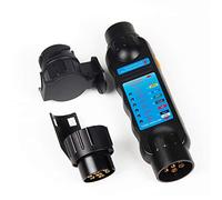 EXLECO Probador De Remolque 12V 7 Pines Conector de Enchufes Y Zócalo Herramientas de diagnóstico y Adaptador de Conector 13 Pines para Caravan o Camioneta (7 Pines probador y Adaptador)