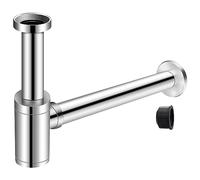 EXLECO Sifones Desagüe de Acero Inoxidable de 1 1/4" Sifón para lavabo Sifón de Tubo Universal Sifón Cromado para Lavabo