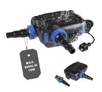 EXLECO Super ECO Bomba para Estanque 70W max. 8000L/H Bomaba de Filtro Bomba de Agua Sumergible Bomba Estanque Exterior Bomaba para Fuente de Jardin Pond Pump con Filtro Longitud del Cable 10M
