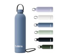 Exllena Botella Termica 750ml - Botella Agua Acero Inoxidable 304, Garrafa Termica para Agua Fría y Caliente, 100% Estanco con Asa y Gancho - Ideal para Viajes, Gym y Exterior
