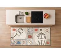 Exma Alfombra Cocina de Vinilo Lavable Antideslizante Resistente Fácil de Limpiar Vinilica Cocina Diseño Elegante | Alfombras de Habitacion Multiusos | Suelo Vinilico para Pasillo - Café