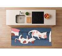 Exma Alfombra Cocina de Vinilo Lavable Antideslizante Resistente Fácil de Limpiar Vinilica Cocina Diseño Elegante | Alfombras de Habitacion Multiusos | Suelo Vinilico para Pasillo - Gatos Infantil