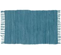 Exma Alfombra de Colores Jarapa con Flecos, Estilo Hindu, 100% Algodon - Medida 60x40 Color Azul Turquesa [7351102-1]