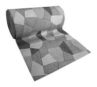 Exma Alfombra de Pasillo Antideslizante | Alfombra moqueta Pasillo Estampados | Fácil Limpieza | Alfombra Pasillero | Venta por Metros | 100cm x 61cm - Patchwork Baldosas Parches Gris