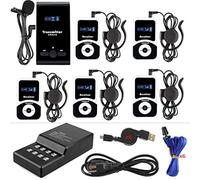 EXMAX ATG-100T 195-230 MHz Wireless Tour Guide Sistema de Monitorización Auriculares de Micrófono para Interpretar Iglesias Enseñanza conferencia Viaje