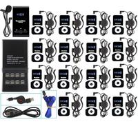 EXMAX ATG-100T 195-230 MHz Wireless Tour Guide Sistema de Monitorización Auriculares de Micrófono para Interpretar Iglesias Enseñanza conferencia Viaje