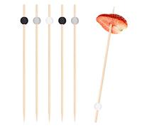 EXNIMA, 50, 100 y 300 Piezas Palillos de Cóctel, 12cm, Pinchos Decorativos Cócteles, Palillos para Fruta o Aperitivos, Ecológicos para Cocktail, Bambú, Fiestas, Canapés, Catering, Manualidades, Bola.