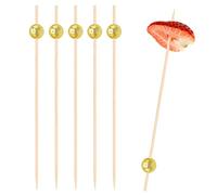 EXNIMA, 50, 100 y 300 Piezas Palillos de Cóctel, 12cm, Pinchos Decorativos Cócteles, Palillos para Fruta o Aperitivos, Ecológicos para Cocktail, Bambú, Fiestas, Canapés, Catering, Manualidades, Bola.