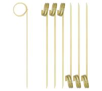 EXNIMA, 50, 100 y 300 Piezas, Pinchos de Bambú para Cóctel Ecológicos, Palillos Anudados Lazo o Espiral Cócteles y Aperitivos, Brochetas Bambú, Fiestas, Canapés, Catering, Barbacoa, Boda, Manualidades