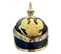 EXNOT Casco de cuero prusiano, casco alemán con pinchos de la Primera Guerra Mundial con pico de alistamiento, armadura de escala de barbilla, réplica auténtica de los icónicos cascos con pinchos