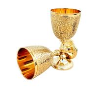 EXNOT Copa de cáliz vintage de latón | 1 copa de vino real del rey Arturo, regalos medievales renacentistas para comunión, paquete de Navidad, 1 pieza de cáliz real, iglesia católica, bautizo,